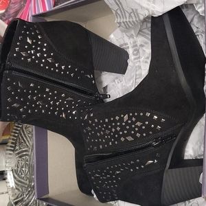 Blinged ankle boots